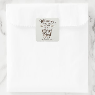 All to the Glory of God Scripture Stickers