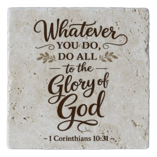 All to the Glory of God Scripture Stone Trivet