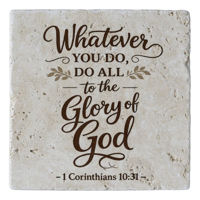 All to the Glory of God Scripture Stone Trivet (Front)