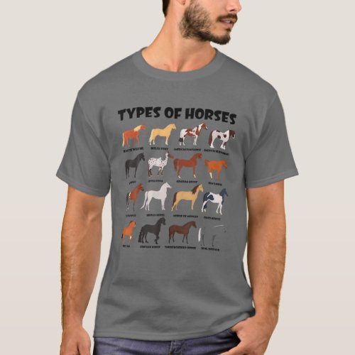 All Types Of Horses Breed Funny Riding Lover T_Shirt