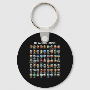 All Us National Park Checklist Bucket List Of Nati Keychain
