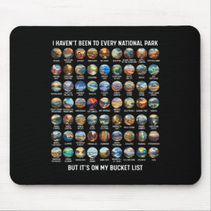 All Us National Park Checklist Bucket List Of Nati Mouse Pad