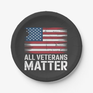 All Veteran Matter American 4th Of July Patriotic  Paper Plates