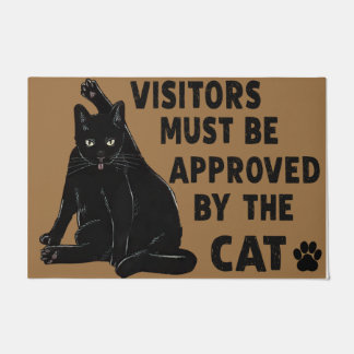 All Visitors Must Be Approved By Cat, Personalized Doormat