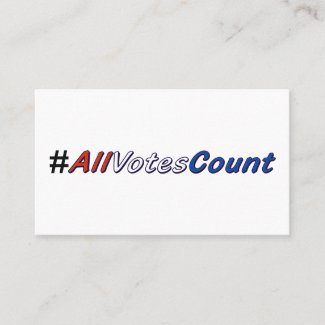 All Votes Count Business Cards with Voting Tips