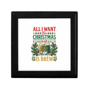 All Want Christmas Brew Beer Glasses Pine Hops Gift Box