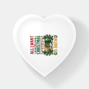 All Want Christmas Brew Beer Glasses Pine Hops Paperweight