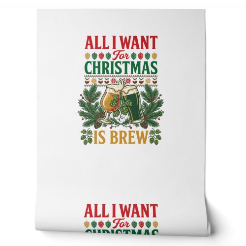 All Want Christmas Brew Beer Glasses Pine Hops Wallpaper