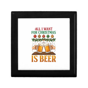 All Want Christmas Is Beer Toasting Mugs Ornaments Gift Box