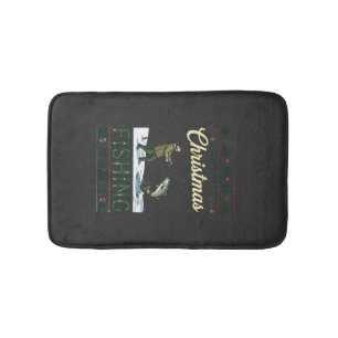 All Want Christmas Is Fishing Fisherman Fish Snowf Bath Mat