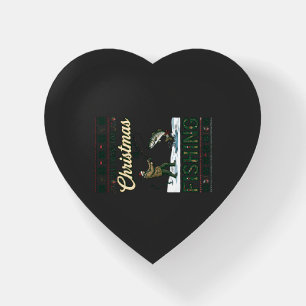 All Want Christmas Is Fishing Fisherman Fish Snowf Paperweight