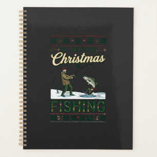 All Want Christmas Is Fishing Fisherman Fish Snowf Planner