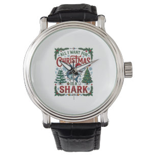 All Want Christmas Shark Pine Trees Watch