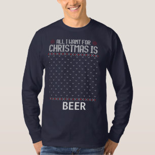 All want for Christmas is Beer Mens Long Sleeve  T-Shirt