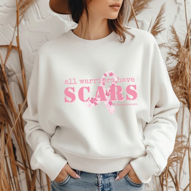 All Warriors Have Scars Breast Cancer Survivor T-Shirt (All Warriors Have Scars #CancerSurvivor #CancerWarrior Breast Cancer Awareness October We Wear Pink)