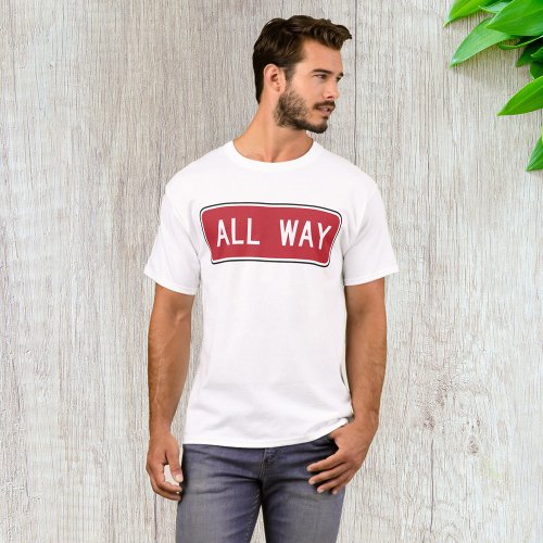 All Way Sign On Red T_Shirt