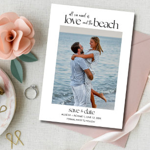 All We Need Is Love and the Beach Photo  Save The Date