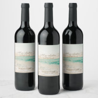 All We Need is Love and the Beach Quote Wedding Wine Label