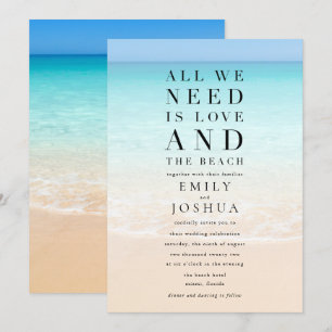 All We Need is Love and the Beach Wedding Invitation