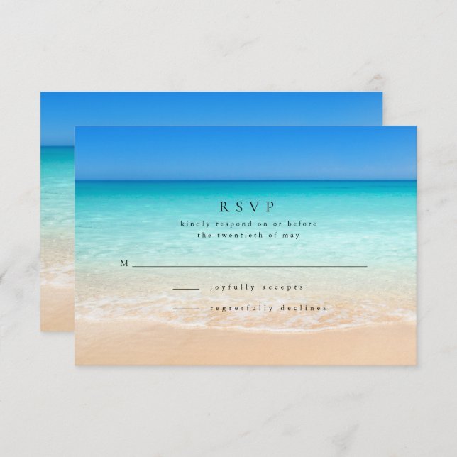 All We Need is Love and the Beach Wedding RSVP Card (Front/Back)