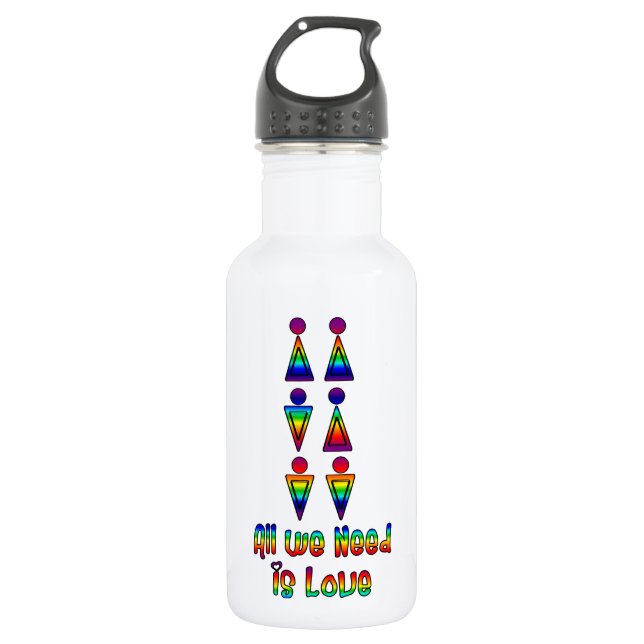 All We Need is Love Stainless Steel Water Bottle (Front)