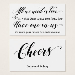 All We Need is Love Wedding & Event Drink Ticket