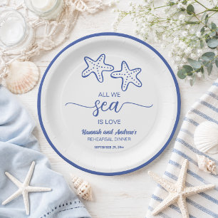 All we Sea is Love Starfish Rehearsal Dinner Paper Plates