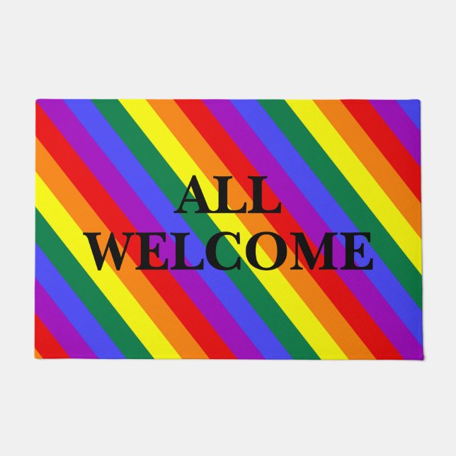 All Welcome  LGBT Colors Doormat (Front)
