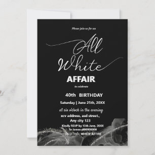 All White Affair or party Invitation