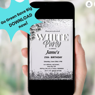 All White Affair or party Invitation