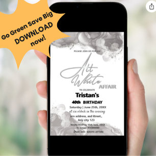 All White Affair or party Invitation