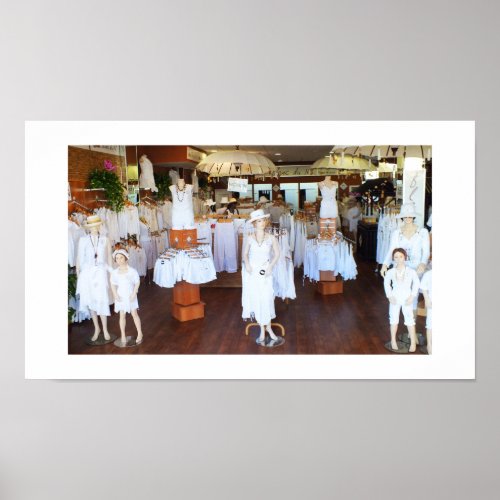 All white fashion shop poster