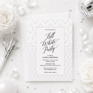 All White Party Invitation