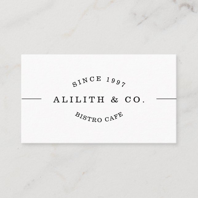 All White Simple Minimalist Font Business Card (Front)