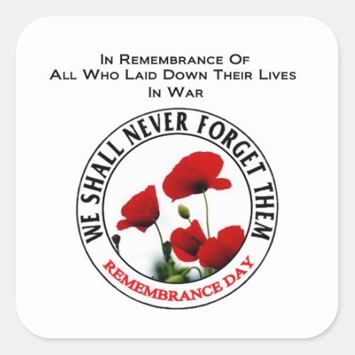 All Who Gave Remembrance Day Stickers