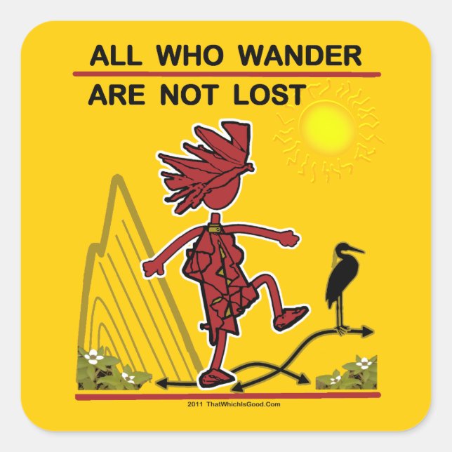 All Who Wander & Dream Square Sticker (Front)