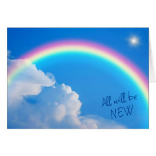 All Will Be New Rainbow Sky Christian Sympathy Cards