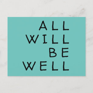 “All Will Be Well” Comforting postcard