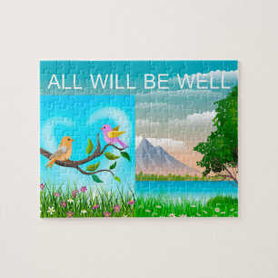 All Will Be Well Love Birds Mountain Nature, Age 6 Jigsaw Puzzle