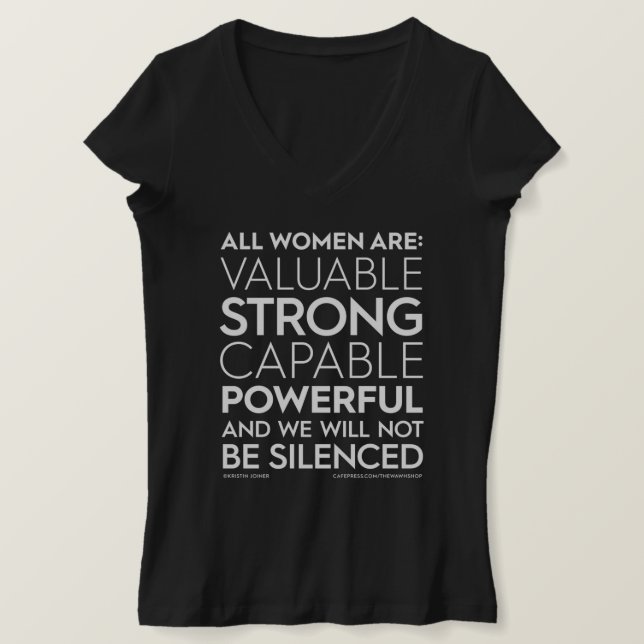 All Women Are V Neck Dark Shirt (Design Front)