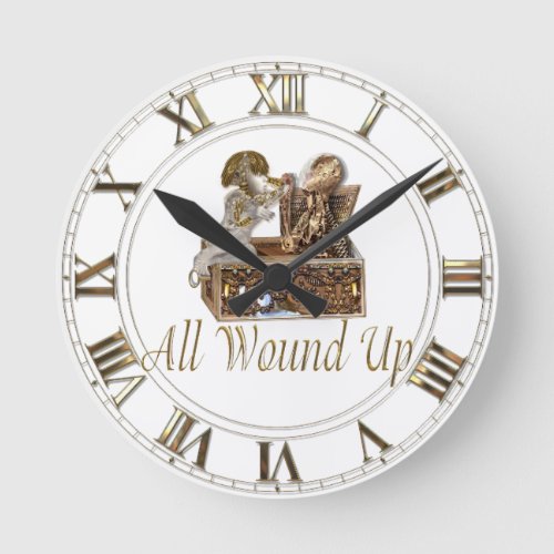 All Wound Up Round Clock