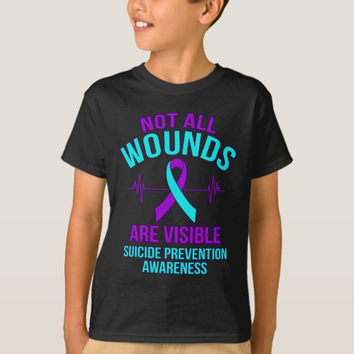 All Wounds Are Visible Happy Suicide Awareness Gra T_Shirt