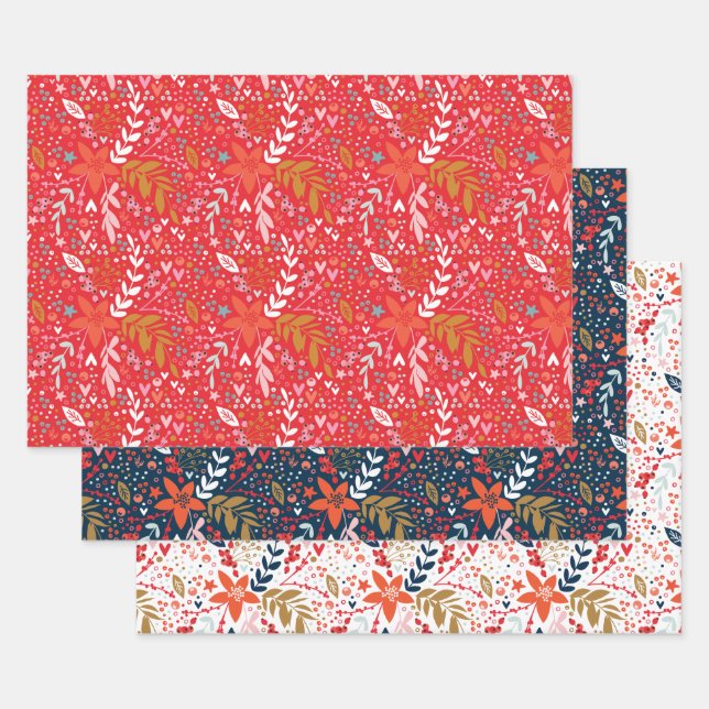 All Year Festive Botanicals Wrapping Paper Sheets (Set)