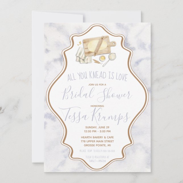 All You Knead is Love Baking Pastry Bridal Shower Invitation (Front)