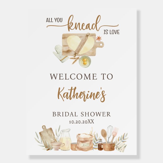 ALL YOU KNEAD IS LOVE BRIDAL SHOWER FOAM BOARD (Front)
