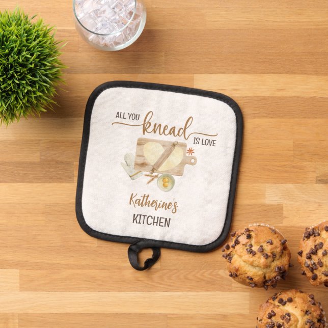 ALL YOU KNEAD IS LOVE BRIDAL SHOWER POT HOLDER (Top Down)