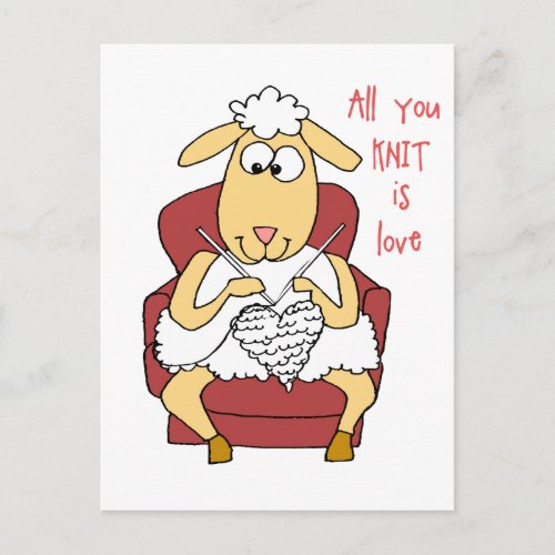 All You Knit is Love Postcard