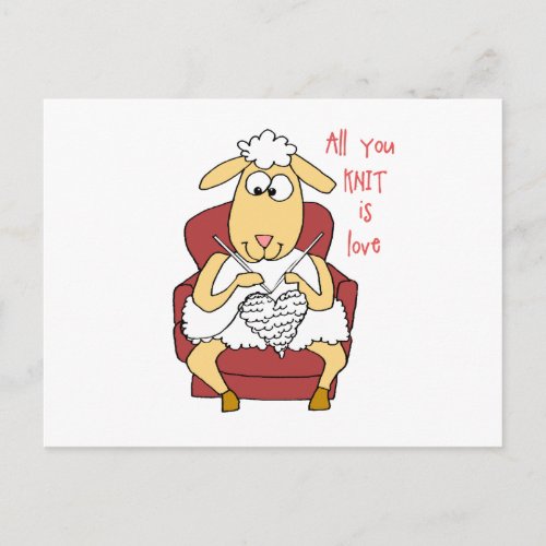 All You Knit is Love Postcard