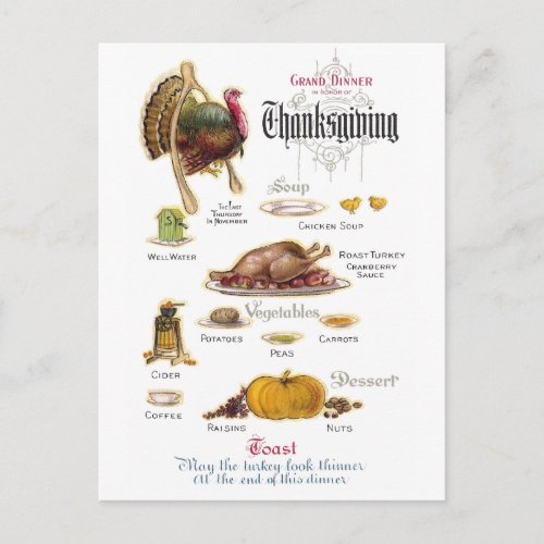 All You Need For a Thanksgiving Feast Holiday Postcard