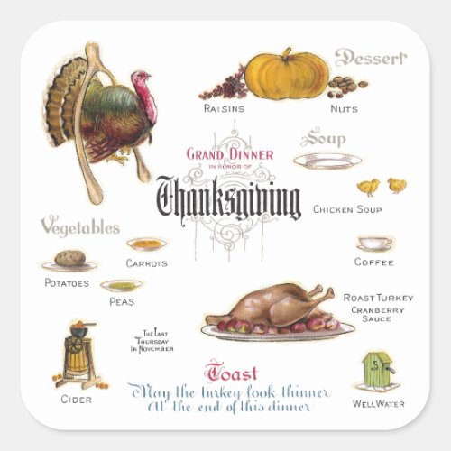 All You Need For a Thanksgiving Feast Square Sticker